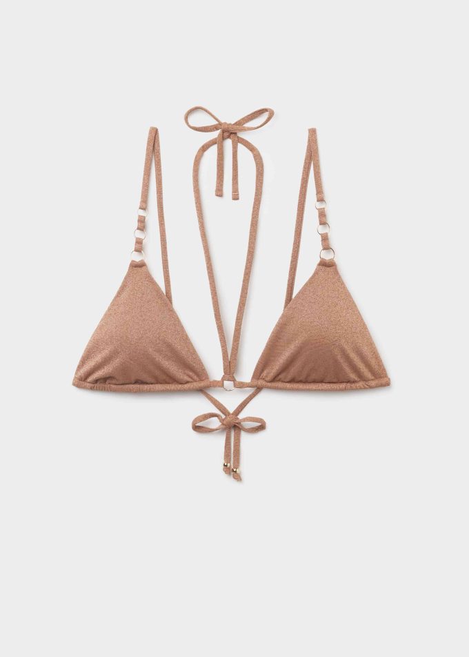 Removable Padding Triangle Bikini Top Golden Gleam
