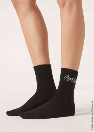 Rhinestone Coca-Cola Socks