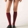 Ribbed Cashmere Long Socks