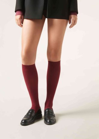 Ribbed Cashmere Long Socks