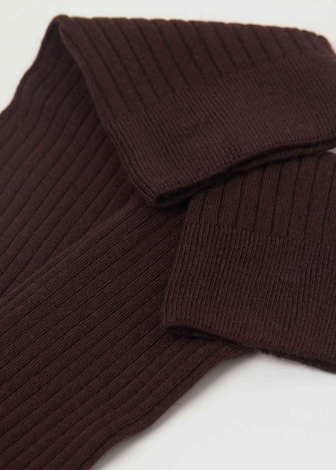 Ribbed Cashmere Long Socks
