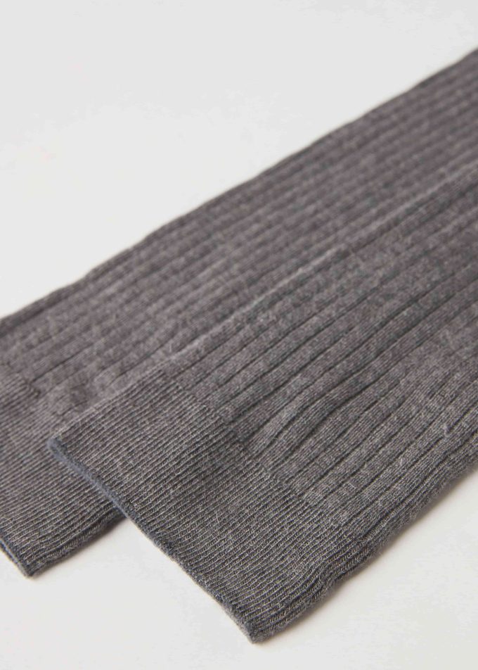 Ribbed Cashmere Long Socks