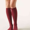 Ribbed Cashmere Long Socks