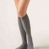 Ribbed Cashmere Long Socks