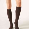 Ribbed Cashmere Long Socks