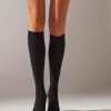 Ribbed Cashmere Long Socks