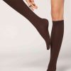 Ribbed Cashmere Long Socks
