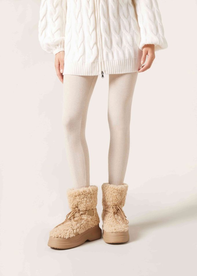 Ribbed Leggings with Cashmere