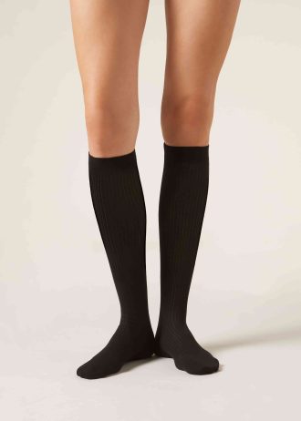 Ribbed Long Socks