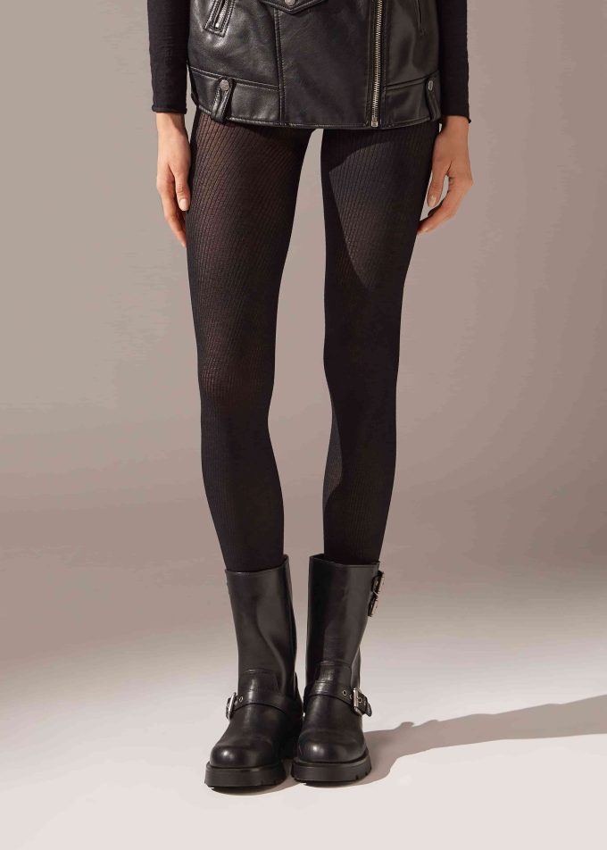 Ribbed Tights with Cashmere