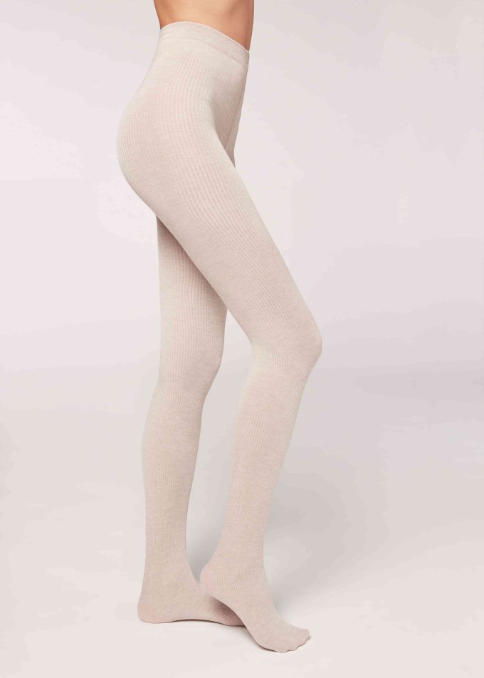 Ribbed Tights with Cashmere