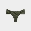 Ruched Brazilian Bikini Bottoms Shiny Satin