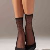 Sheer Short Socks with Diamanté
