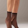 Sheer Short Socks with Diamanté