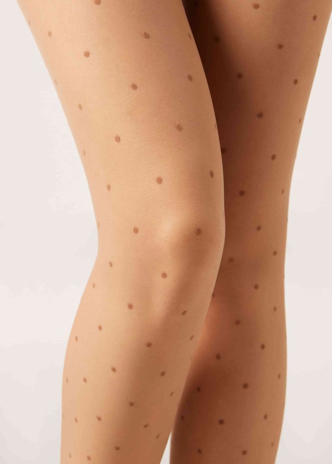 Sheer polka dot tights