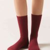 Short Ribbed Socks with Wool and Cashmere
