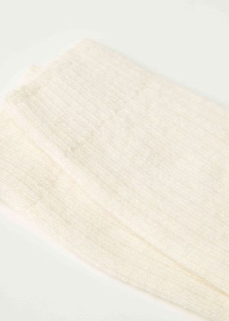 Short Ribbed Socks with Wool and Cashmere