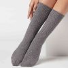 Short Ribbed Socks with Wool and Cashmere