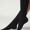 Short Ribbed Socks with Wool and Cashmere