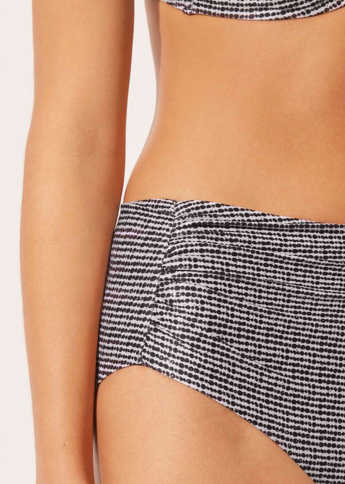 Slimming High-Waisted Bikini Bottoms Black Dots