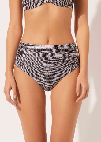 Slimming High-Waisted Bikini Bottoms Black Dots