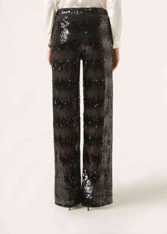 Striped Sequin Palazzo Trousers