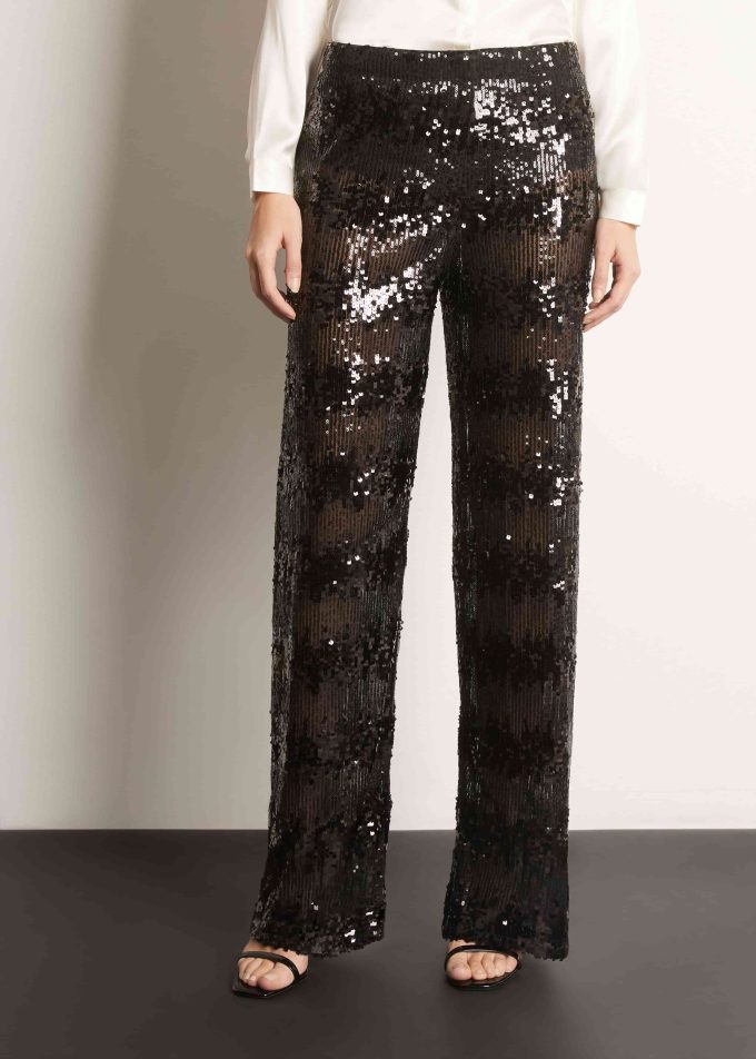 Striped Sequin Palazzo Trousers