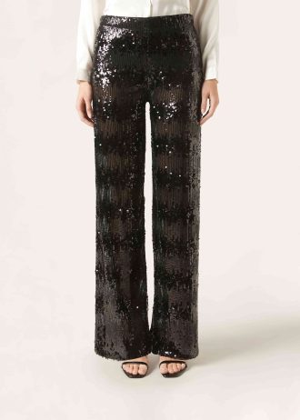 Striped Sequin Palazzo Trousers