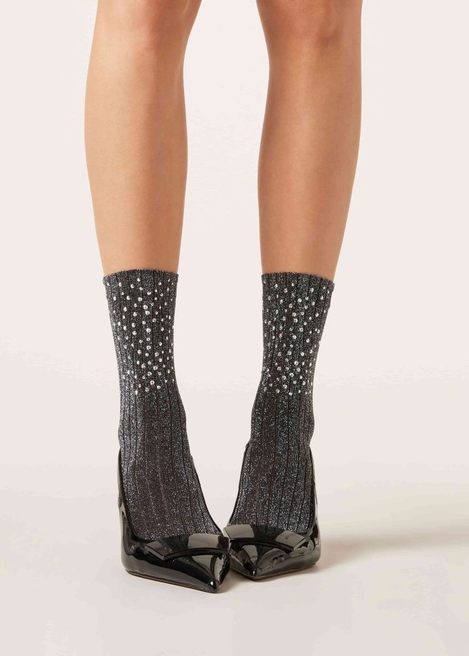 Stud Detail Ribbed Socks