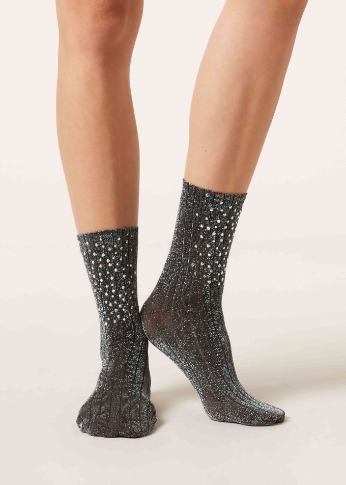 Stud Detail Ribbed Socks
