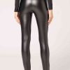 Thermal Leather Effect Leggings