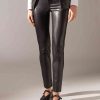Thermal Leather-Look Leggings