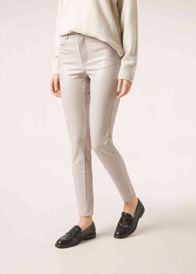 Thermal Leather-Look Leggings