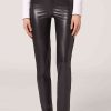 Thermal Leather-Look Leggings
