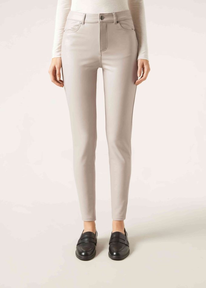 Thermal Leather-Look Leggings