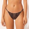 Thong Bikini Bottoms Brown Snake