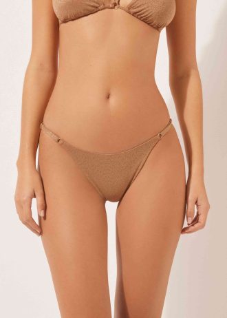 Thong Bikini Bottoms Golden Gleam