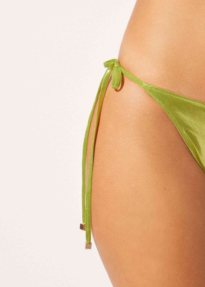 Thong Bikini Bottoms Metallic Skin