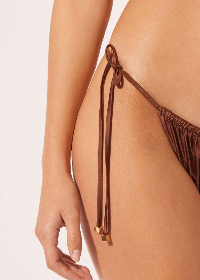 Thong Bikini Bottoms Shiny Satin Thong Bikini Bottoms Shiny Satin