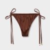 Thong Bikini Bottoms Shiny Satin Thong Bikini Bottoms Shiny Satin