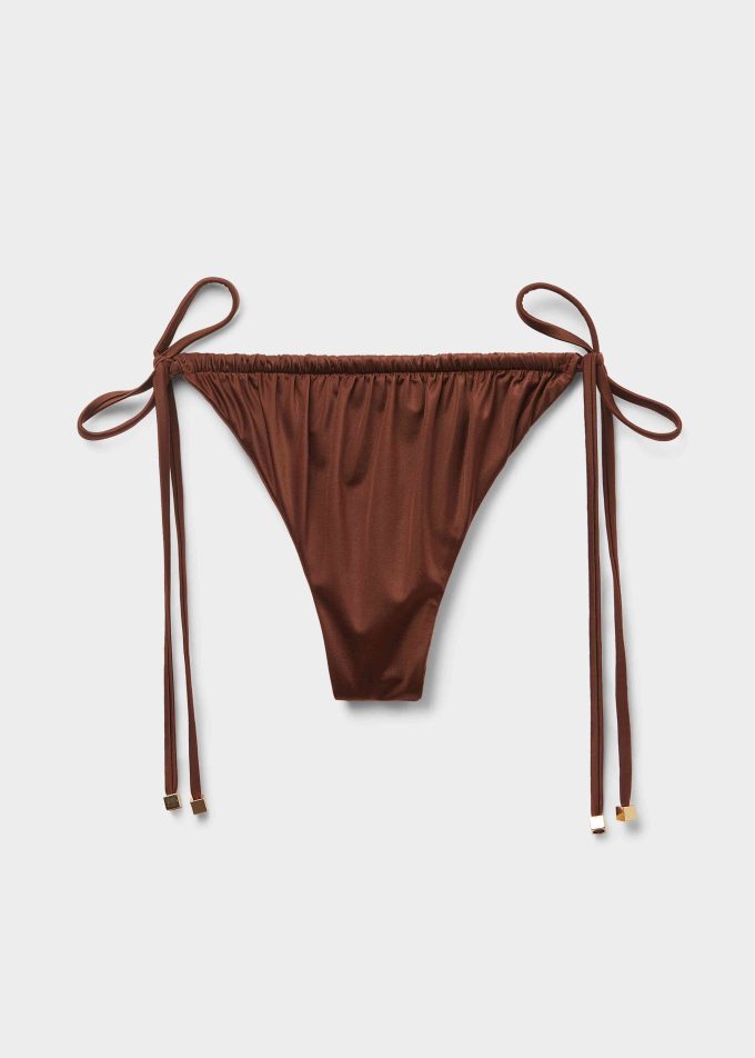 Thong Bikini Bottoms Shiny Satin Thong Bikini Bottoms Shiny Satin