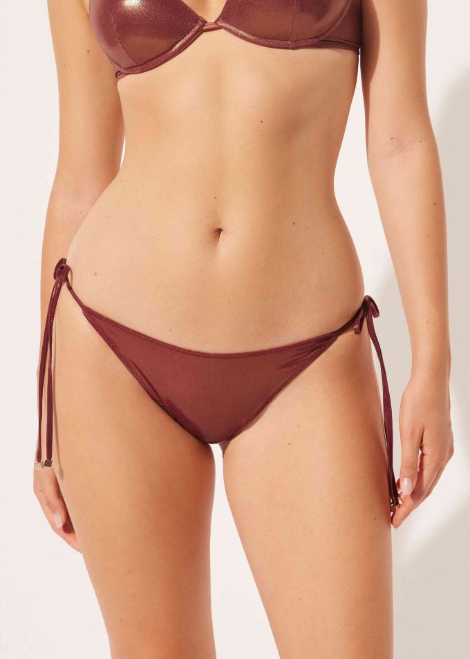 Tie Bikini Bottoms Metallic Skin Tie Bikini Bottoms Metallic Skin