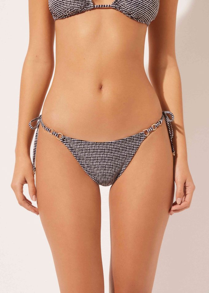 Tie Brazilian Bikini Bottoms Black Dots
