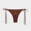 Tie Brazilian Bikini Bottoms Shiny Satin