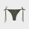 Tie Brazilian Bikini Bottoms Shiny Satin