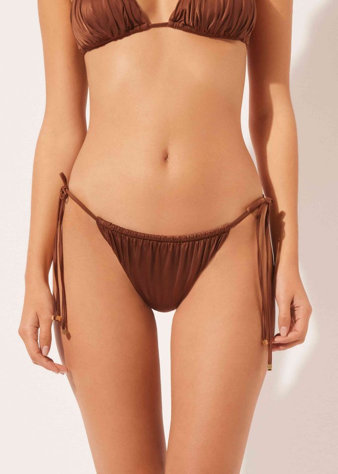 Tie Brazilian Bikini Bottoms Shiny Satin