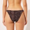 Tie Side Bikini Bottoms Brown Snake
