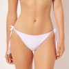 Tie Side Bikini Bottoms White Waves