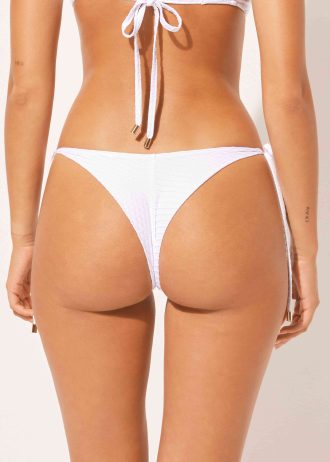Tie Side Brazilian Bikini Bottoms White Waves