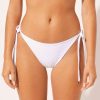 Tie Side Brazilian Bikini Bottoms White Waves